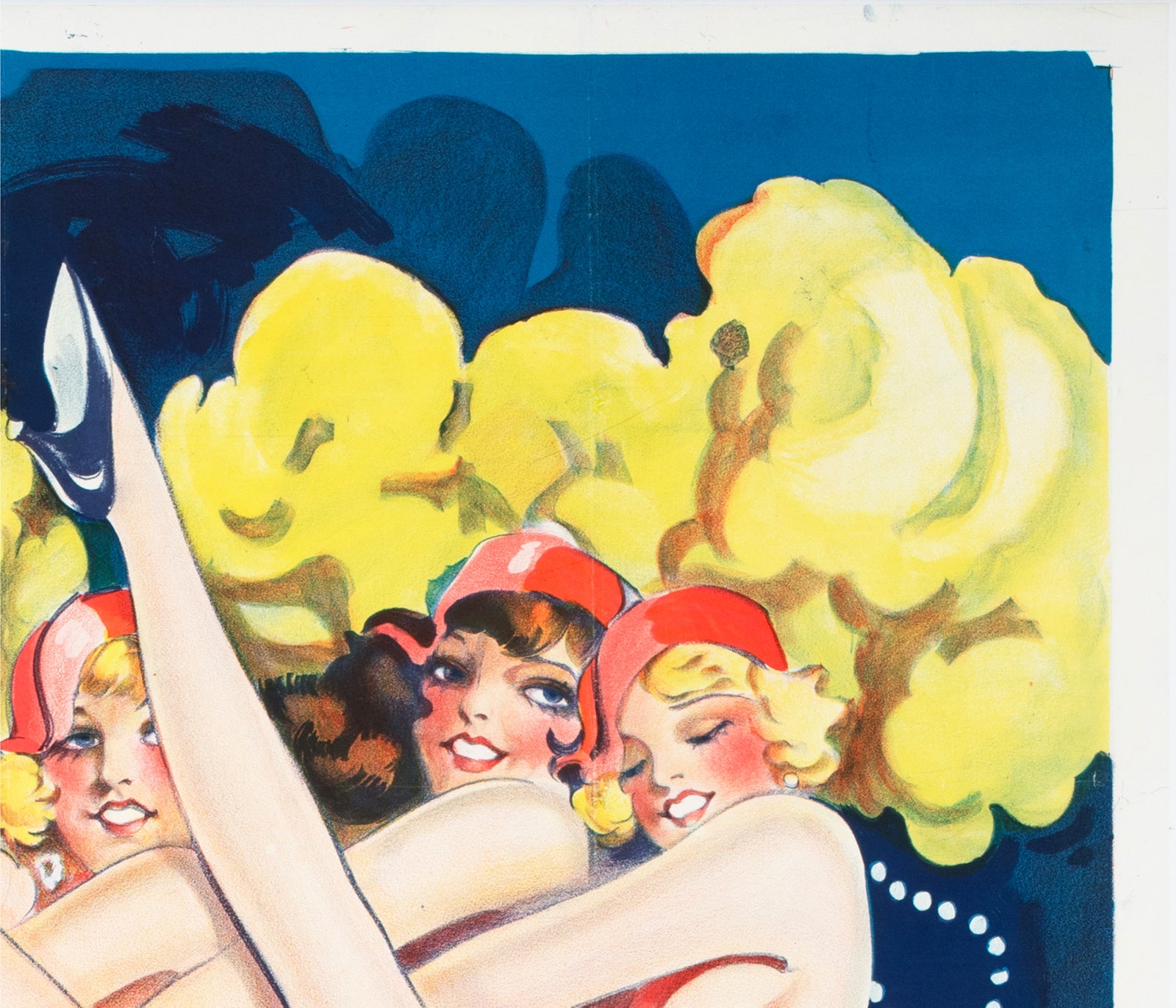 Burlesque Showgirls c1930 American Theatre Advertising Poster - detail