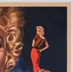 Bus Stop 1956 UK Double Crown Film Movie Poster, Tom Chantrell - detail