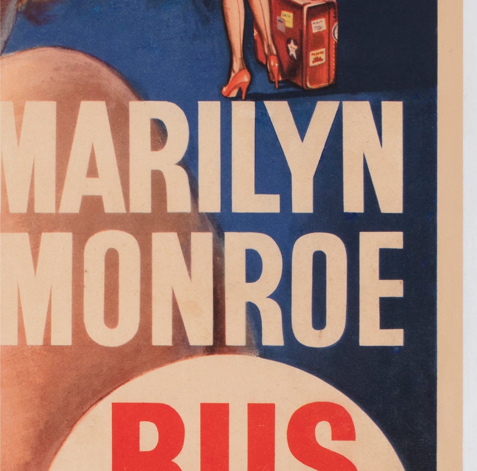 Bus Stop 1956 UK Double Crown Film Movie Poster, Tom Chantrell - detail