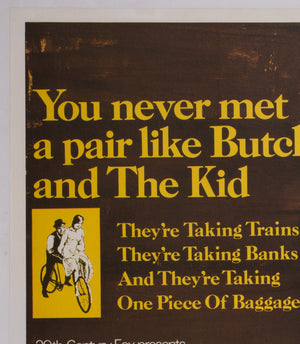 Butch Cassidy and the Sundance Kid 1969 UK Quad Film Movie Poster, Tom Beauvais - detail