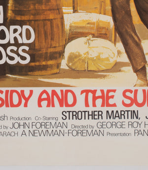 Butch Cassidy and the Sundance Kid 1969 UK Quad Film Movie Poster, Tom Beauvais - detail