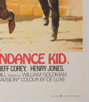 Butch Cassidy and the Sundance Kid 1969 UK Quad Film Movie Poster, Tom Beauvais - detail