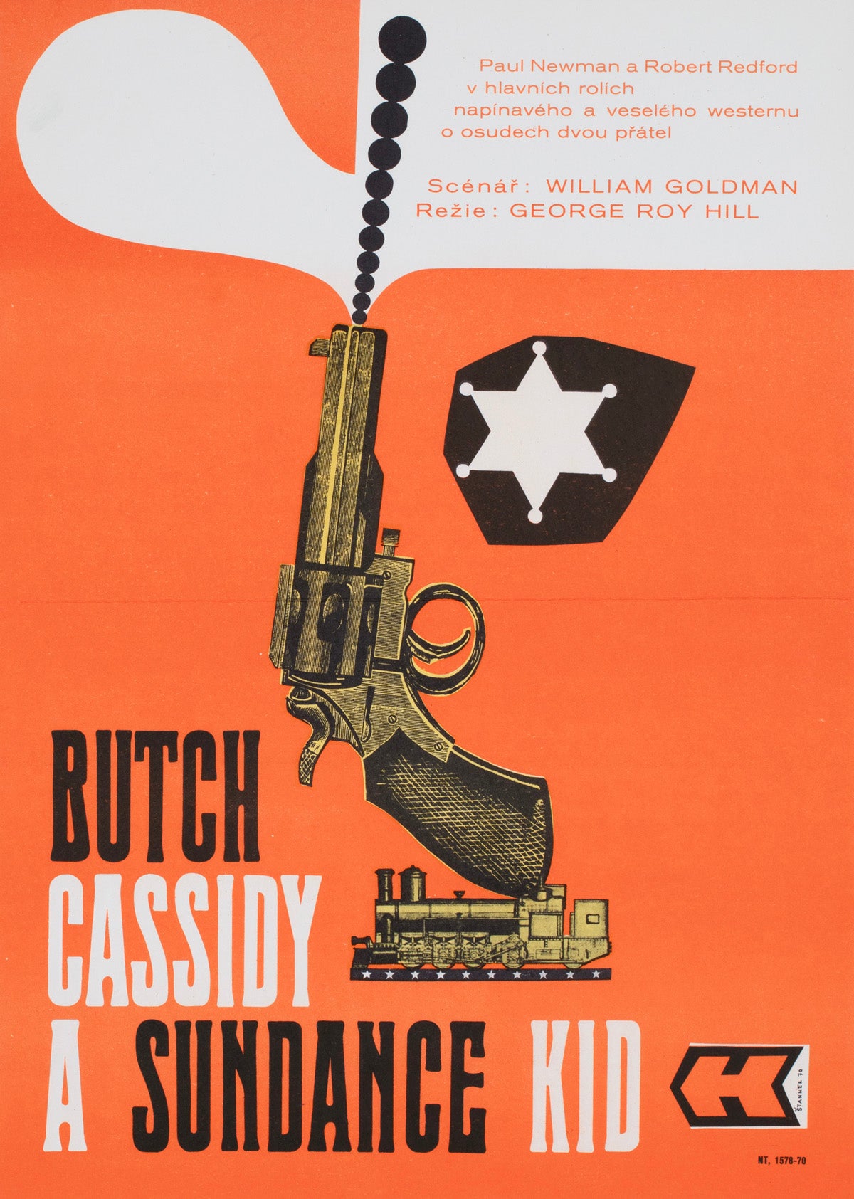 Butch Cassidy and the Sundance Kid 1970 Czech A3 Film Poster Stanner