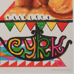Cyrk Polish Circus Poster Clown and Lion R1982, Miedza-Tomaszewski - detail