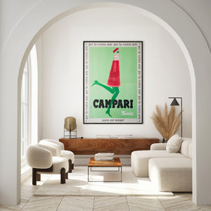 Campari Soda 1968 Italian Beverage Advertising Poster, Franz Marangolo