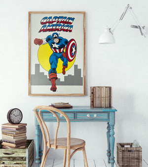 Captain America 1980s Vintage Marvel US Poster