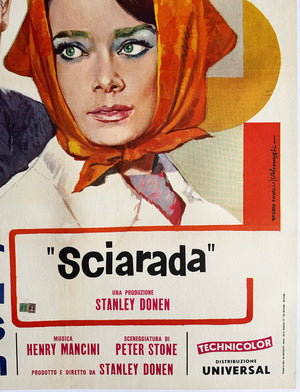 Charade R1969 Italian 2 Foglio Film Movie Poster, Rodolfo Valcarenghi - detail