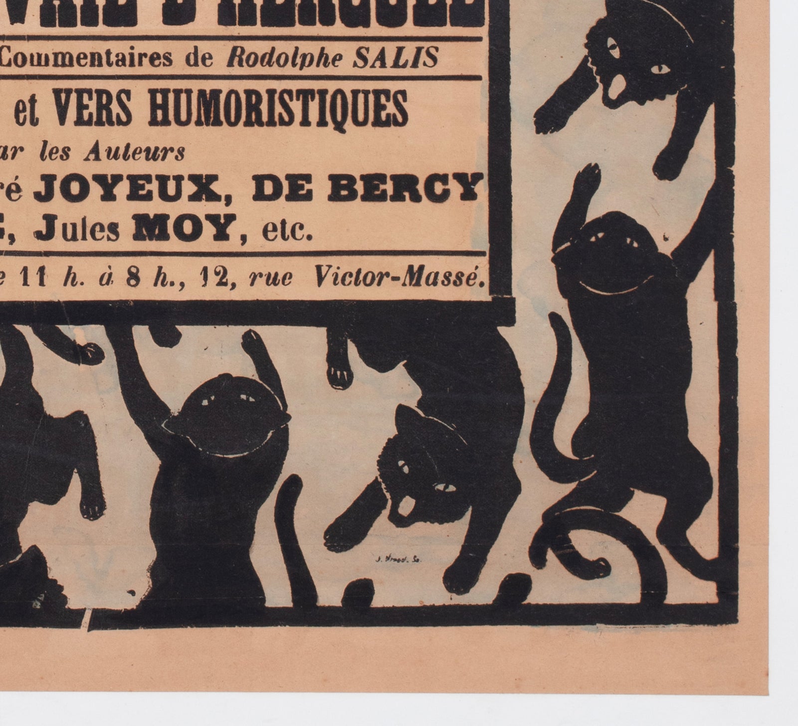 Chat Noir 1896 French Theatre Advertising Poster Henri Riviere - detail