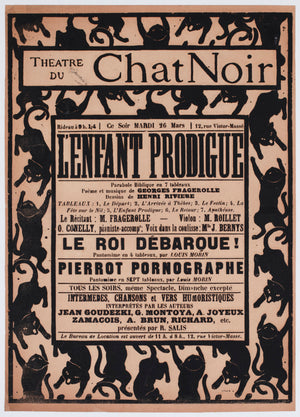 chat noir c1895 french theatre advertising poster henri riviere