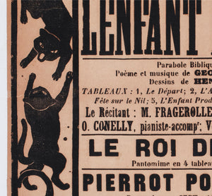 chat noir c1895 french theatre advertising poster henri riviere - detail