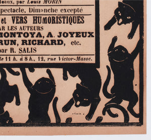 chat noir c1895 french theatre advertising poster henri riviere - detail