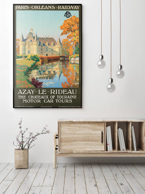 Chateaux D'Azay le Rideau c1925 French Travel Advertising Poster Contant Duval