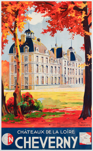 Cheverny c1937 SNCF French Railway Travel Advertising Poster E Paul Champseix