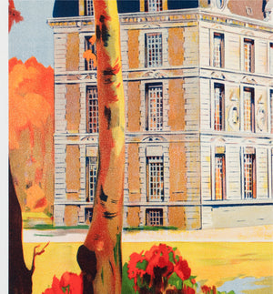 Cheverny c1937 SNCF French Railway Travel Advertising Poster E Paul Champseix - detail