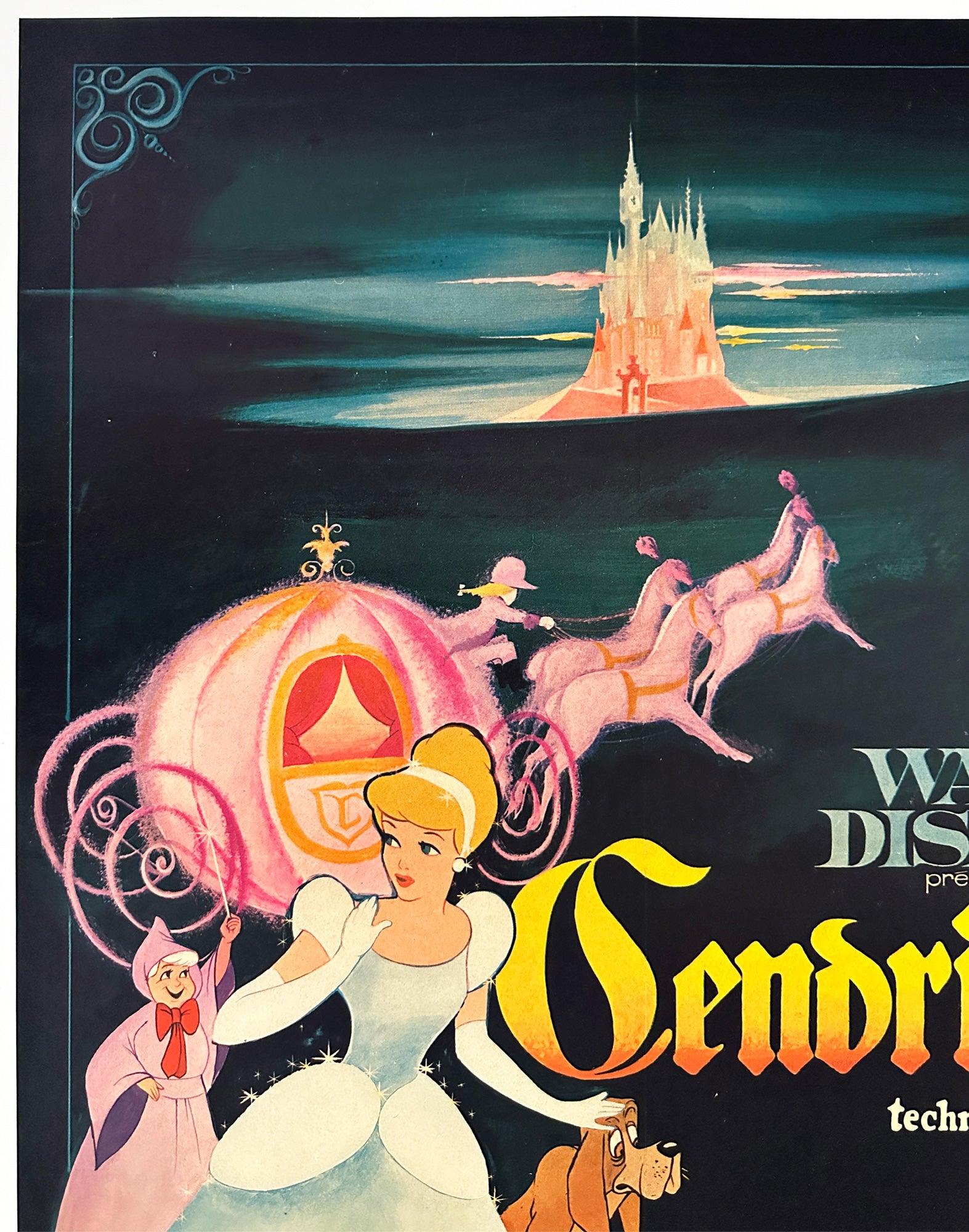 Cinderella R1960s French Moyenne Film Movie Poster - detail