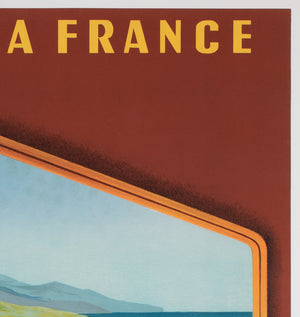 Cote Basque 1952 SNCF French Railway Travel Advertising Poster, Jean Garcia - detail