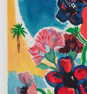 Cote D'azur 1947 SNCF French Railway Travel Advertising Poster, Jal - detail