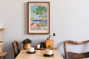 Cote D'Azur Sanary sur Mer 1950s Travel Advertising Poster