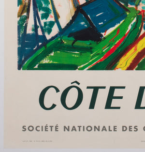 Cote d'Azur 1960 SNCF French Railways Travel Poster, Roger Marcel Limouse