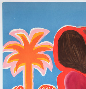 Cote d'Azur SNCF 1968 Travel Advertising Poster, Bernard Villemot - detail