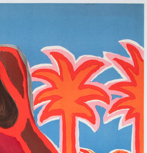 Cote d'Azur SNCF 1968 Travel Advertising Poster, Bernard Villemot - detail
