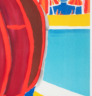 Cote d'Azur SNCF 1968 Travel Advertising Poster, Bernard Villemot - detail