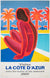 Cote d'Azur SNCF 1968 Travel Advertising Poster, Bernard Villemot