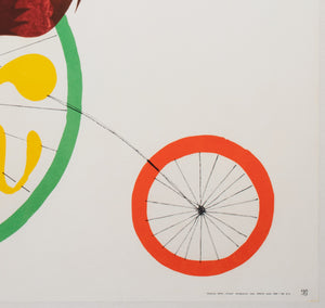CYRK Penny Farthing Riding Bear 1970 Polish Circus Poster, Jerzy Srokowski - detail
