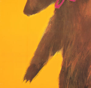 Cyrk Bear on Ball 1963 Polish B1 Circus Poster, Maciej Urbaniec - detail