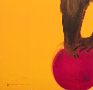 Cyrk Bear on Ball 1963 Polish B1 Circus Poster, Maciej Urbaniec - detail