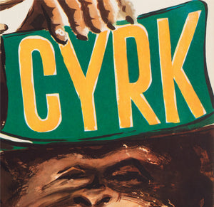 Cyrk Chimps in Hats 1971 Polish Circus Poster - detail