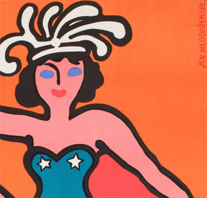 Cyrk Clown Balancing Lady 1975 Polish B1 Circus Poster Jan Mlodozeniec - detail