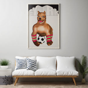 Cyrk Football Dog 1973 Polish Circus Poster, Danuta Zukowsaka