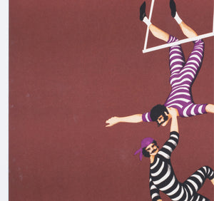 Cyrk Hanging Acrobats 1975 Polish Circus Poster, Jan Kotarbinski - detail