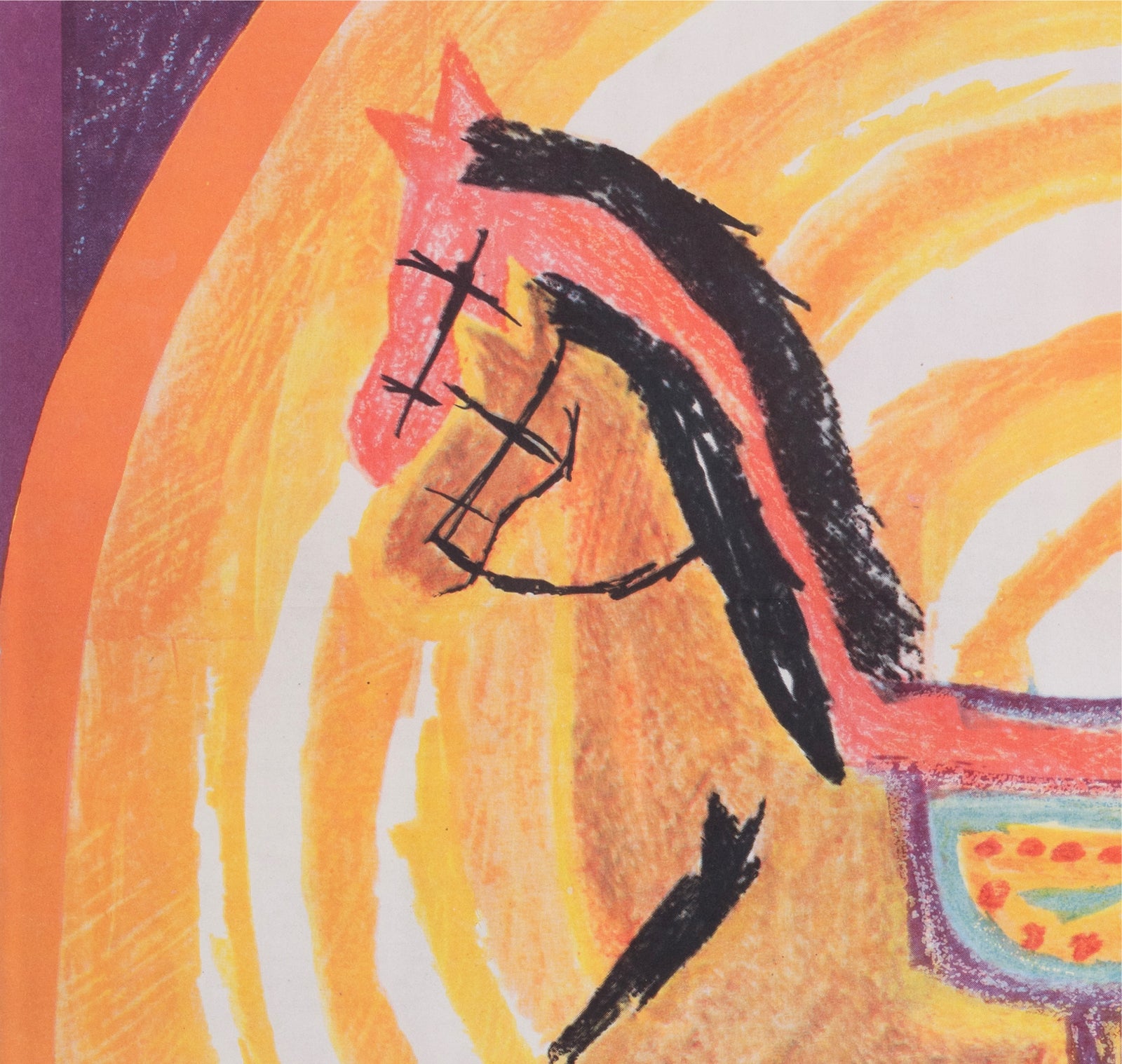 Cyrk Horse Jumping Acrobat 1966 Polish Circus Poster Adam Zalecki - detail