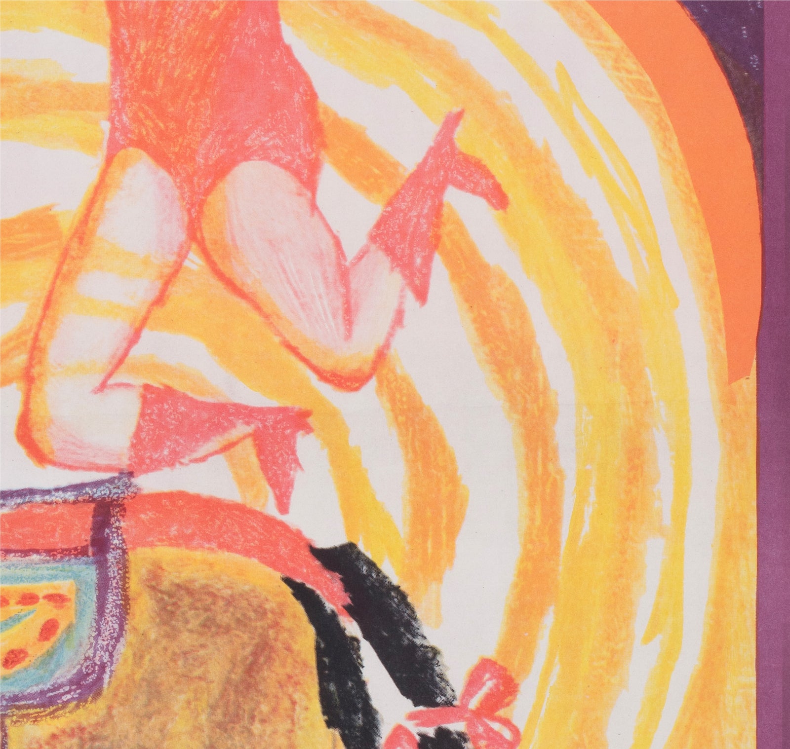 Cyrk Horse Jumping Acrobat 1966 Polish Circus Poster Adam Zalecki - detail