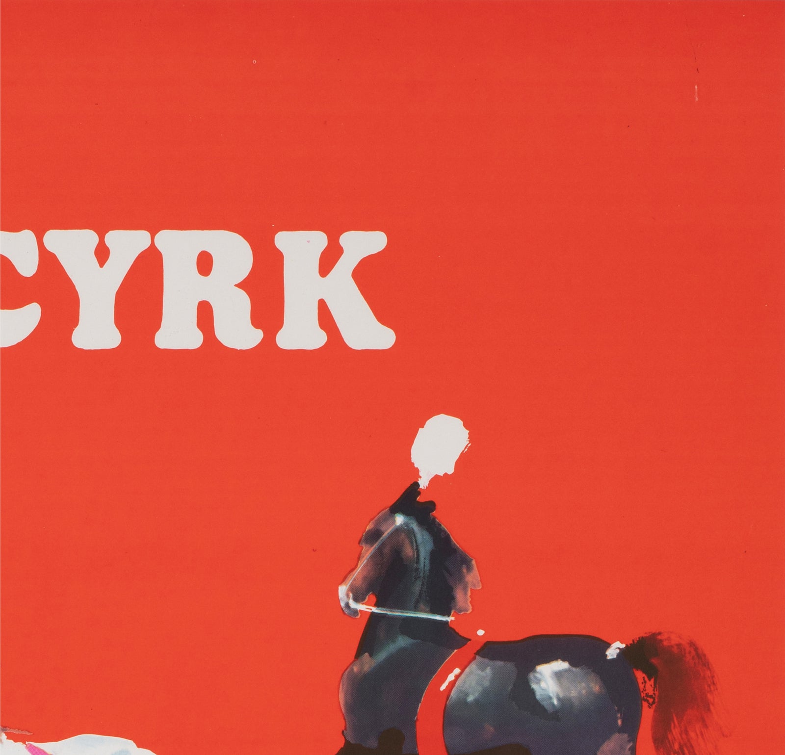 Cyrk Horses 1970 Polish Circus Poster Waldemar Swierzy - detail