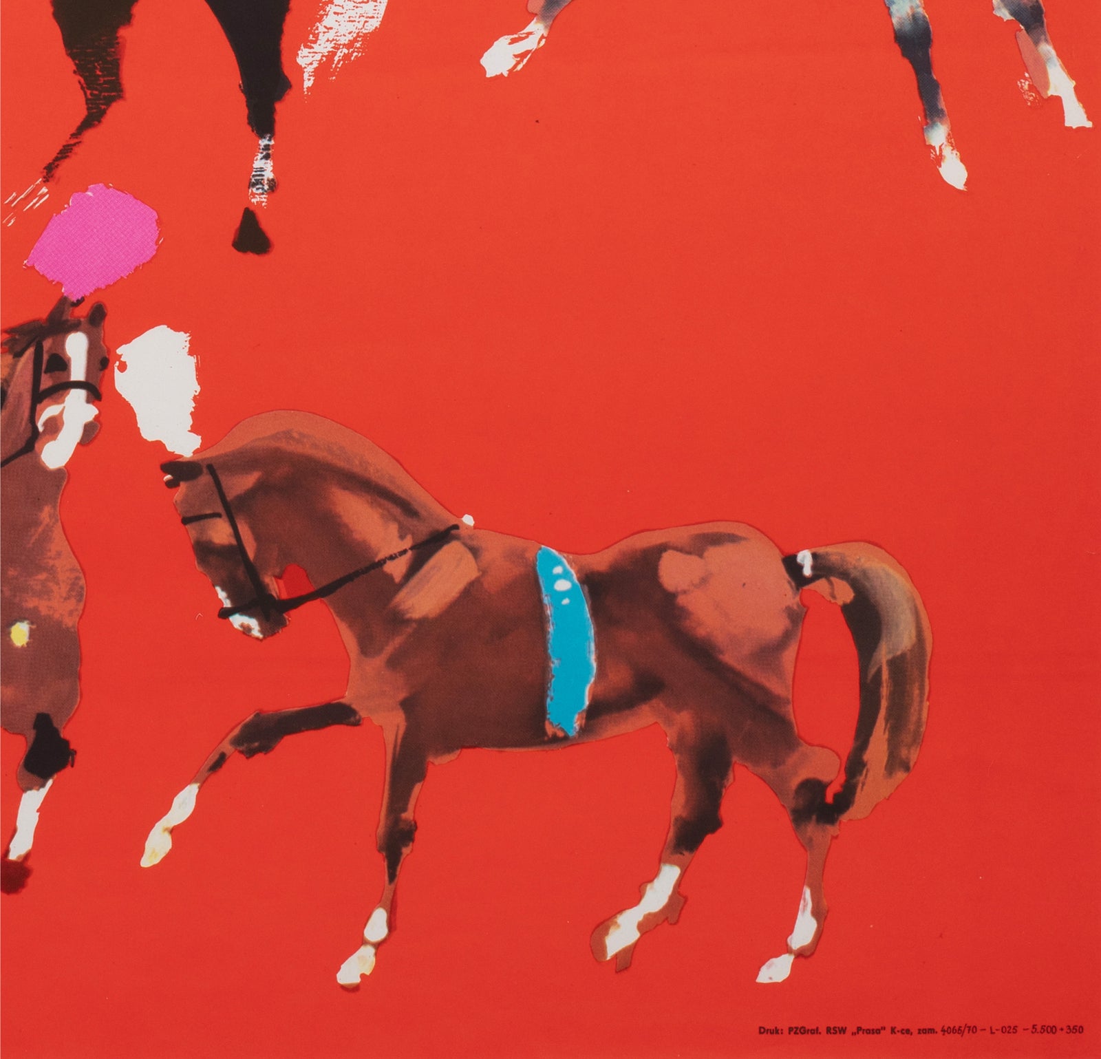 Cyrk Horses 1970 Polish Circus Poster Waldemar Swierzy - detail