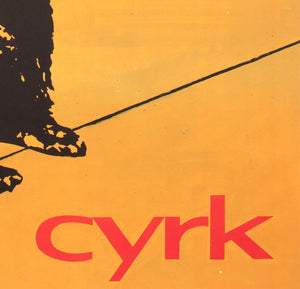 Cyrk Juggling Tightrope Bear 1971 Polish Circus Poster - detail