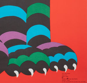 Cyrk Large Stripy Cat Tiger 1978 Polish Circus Poster, Hubert Hilscher