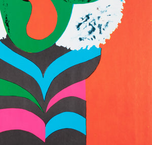 Cyrk Large Stripy Cat Tiger 1980 Polish Circus Poster, Hubert Hilscher