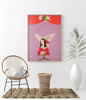 CYRK Mona Lisa Contortionist R1970s Polish Circus Poster, Maciej Urbaniec