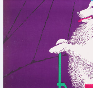 Cyrk Samoyed Cycling 1965 Polish Circus Poster, Gustaw Majewski - detail