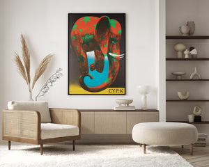 Cyrk Star Elephant 1974 Polish Circus Poster, Mieczyslaw Wasilewski