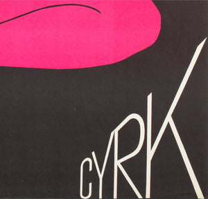 Cyrk Trapeze Girl Acrobat 1975 Polish Circus Poster, Witold Janowski - detail
