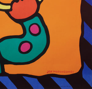 Cyrk Trumpet Clown 1969 Polish B1 Circus Poster, Jan Mlodozeniec - detail
