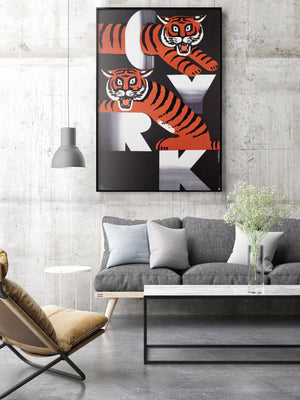 Cyrk Two Growling Tigers R1979 Polish Circus Poster, Wiktor Gorka