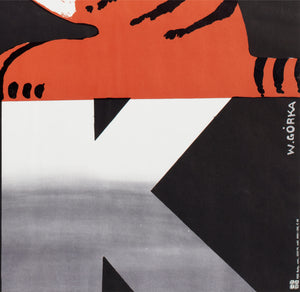 Cyrk Two Growling Tigers R1979 Polish Circus Poster, Wiktor Gorka - detail