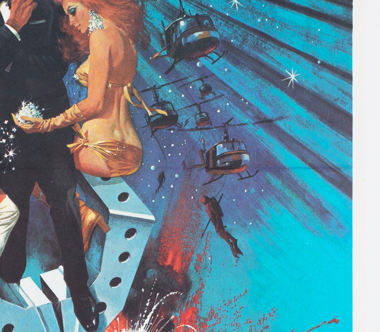 Diamonds Are Forever 1971 French Moyenne Film Poster Robert McGinnis - detail