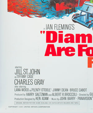 Diamonds Are Forever 1971 US 3 Sheet Film Movie Poster, Robert McGinnis - detail